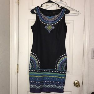 navy blue body con dress